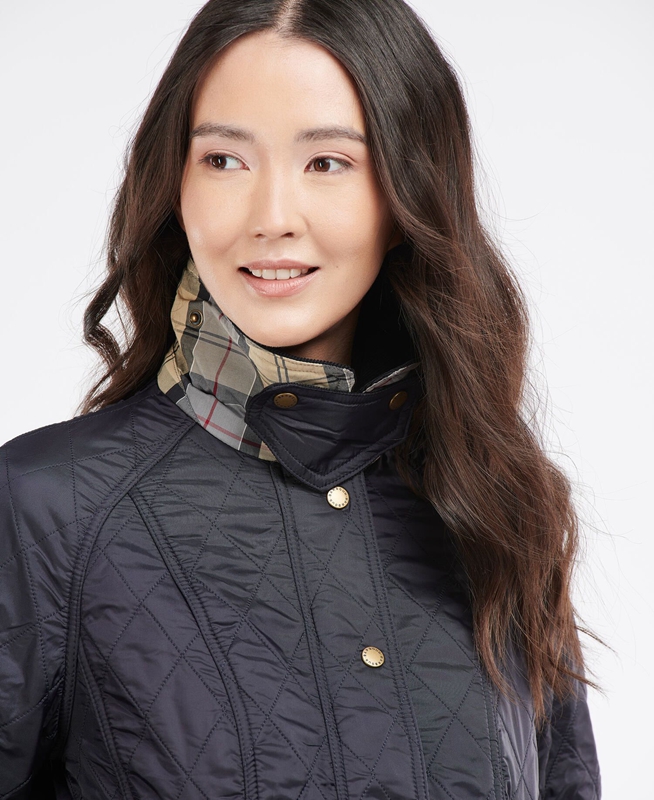 Chaqueta Acolchada Barbour Beadnell Polarquilt Mujer Azul Marino | 609354-NQY