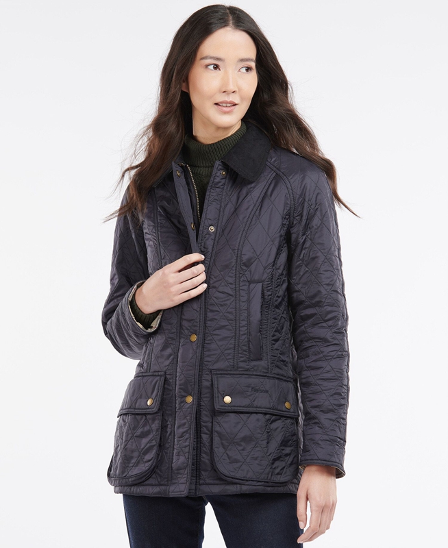 Chaqueta Acolchada Barbour Beadnell Polarquilt Mujer Azul Marino | 609354-NQY