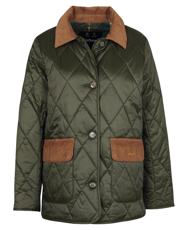 Chaqueta Acolchada Barbour Bragar Mujer Verde Oliva | 451796-BAJ