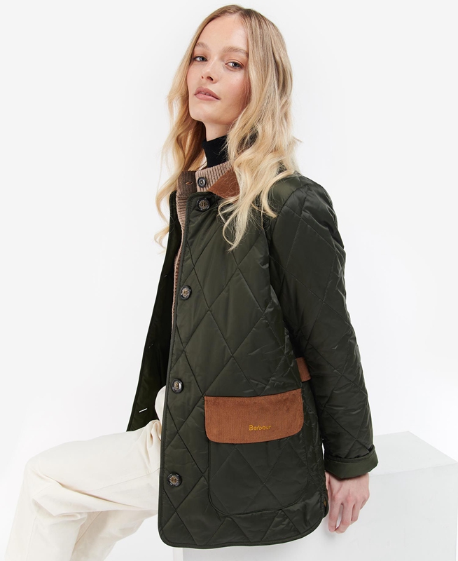 Chaqueta Acolchada Barbour Bragar Mujer Verde Oliva | 451796-BAJ