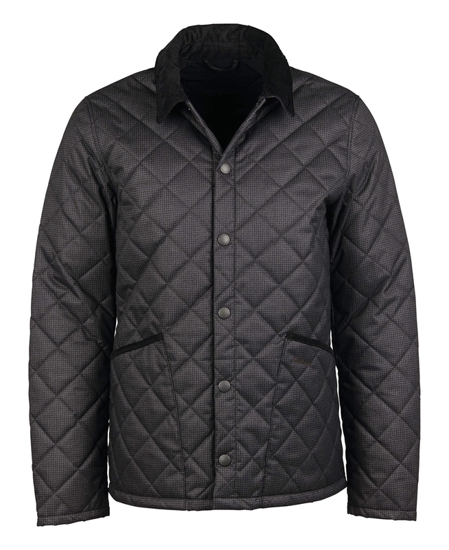 Chaqueta Acolchada Barbour Checked Heron Hombre Negras | 368521-HUV