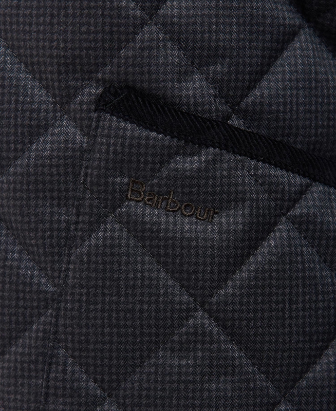 Chaqueta Acolchada Barbour Checked Heron Hombre Negras | 368521-HUV