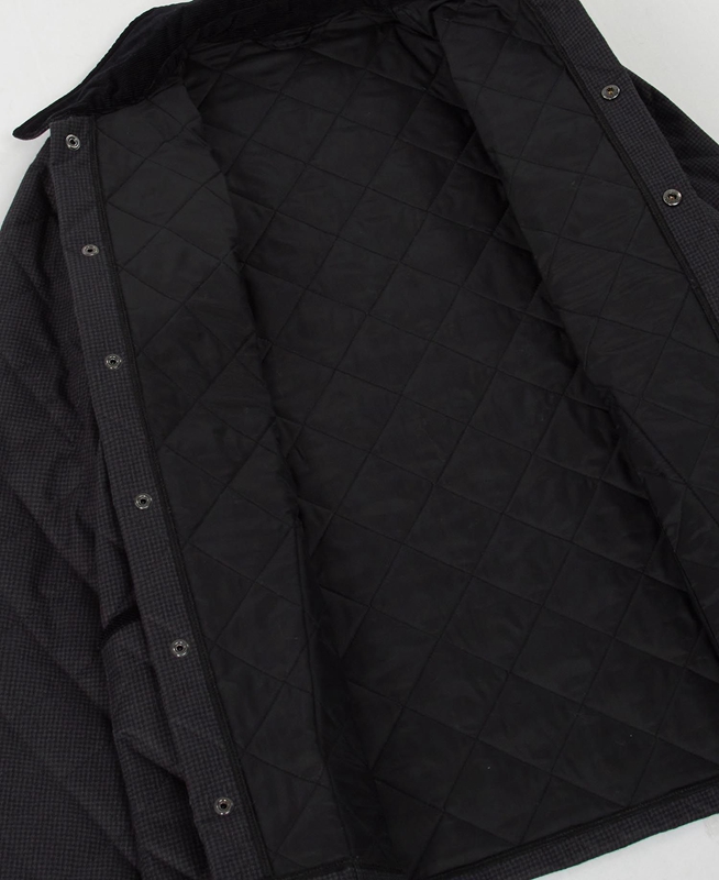 Chaqueta Acolchada Barbour Checked Heron Hombre Negras | 368521-HUV