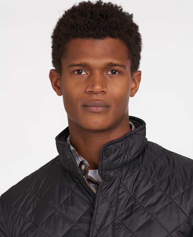 Chaqueta Acolchada Barbour Flyweight Chelsea Hombre Negras | 217834-ULS