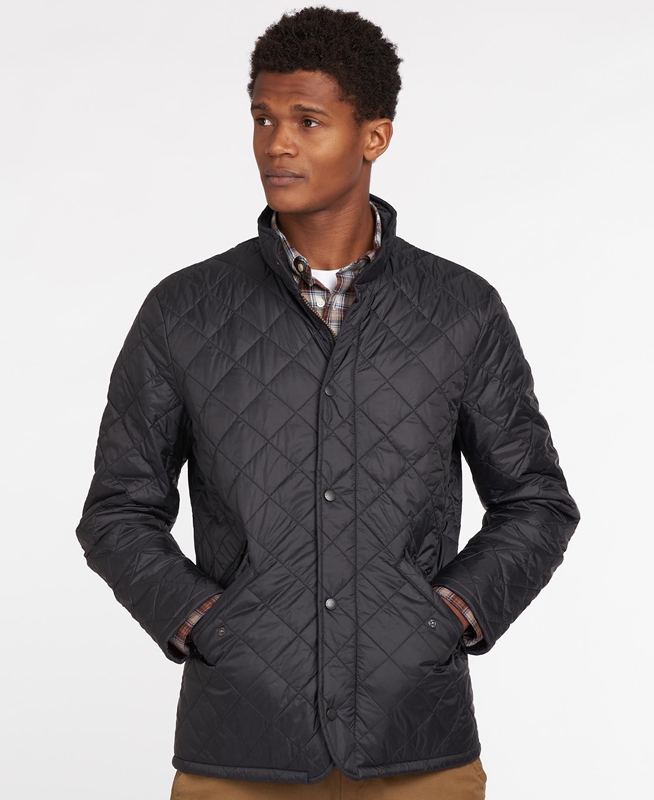 Chaqueta Acolchada Barbour Flyweight Chelsea Hombre Negras | 217834-ULS