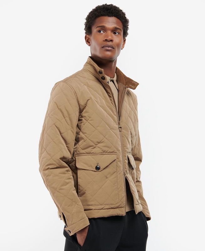 Chaqueta Acolchada Barbour Hitchen Hombre Beige | 192475-YRB