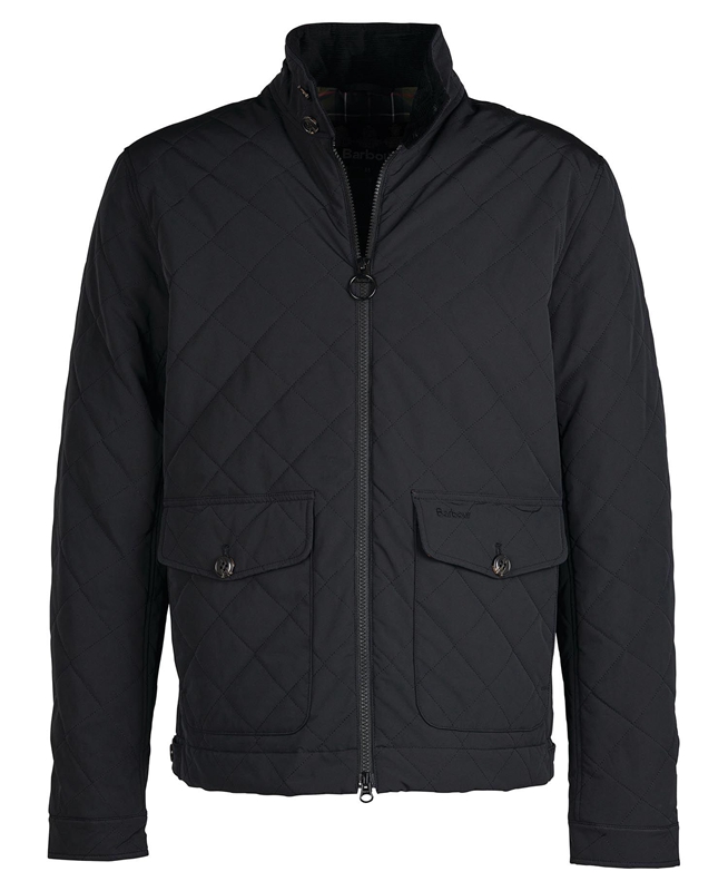 Chaqueta Acolchada Barbour Hitchen Hombre Negras | 736142-ZQI