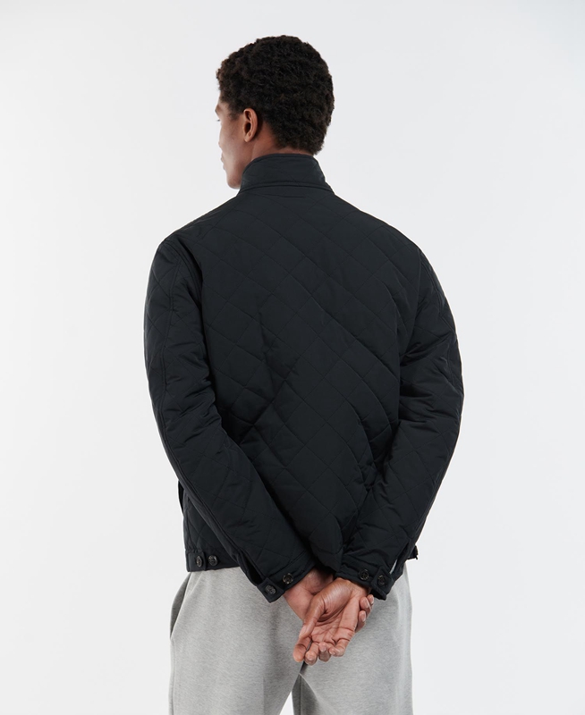 Chaqueta Acolchada Barbour Hitchen Hombre Negras | 736142-ZQI