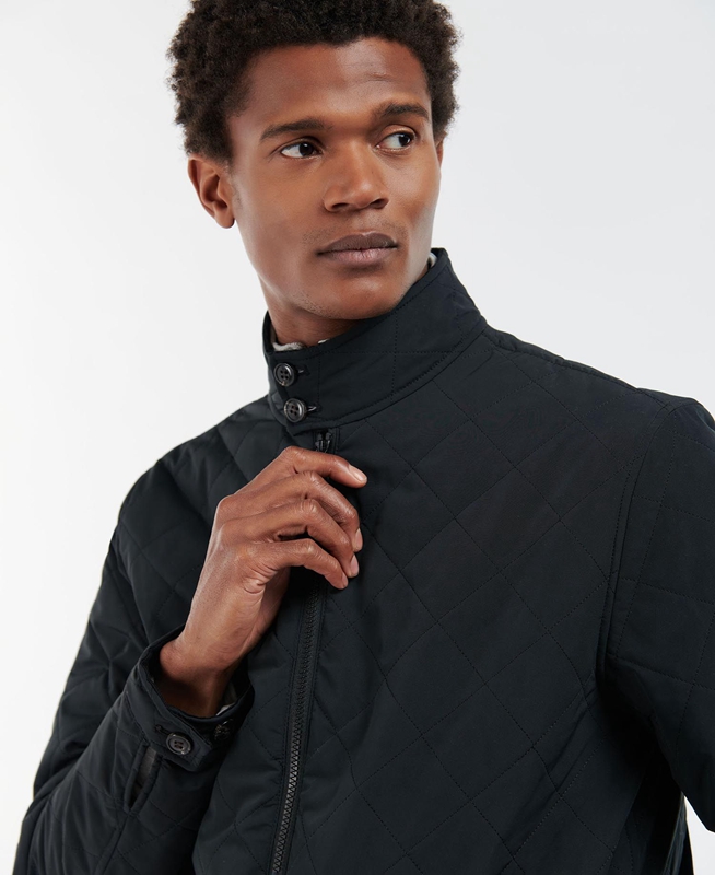 Chaqueta Acolchada Barbour Hitchen Hombre Negras | 736142-ZQI