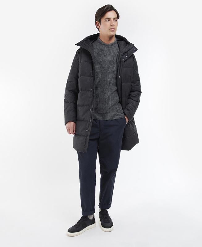Chaqueta Acolchada Barbour Hoxley Baffle Hombre Negras | 647928-QAK