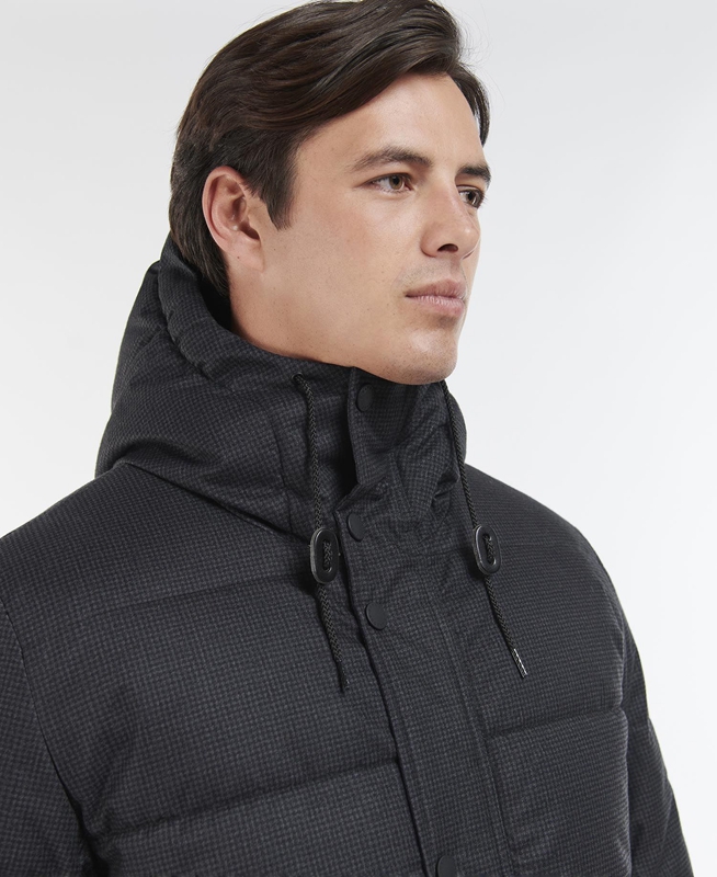 Chaqueta Acolchada Barbour Hoxley Baffle Hombre Negras | 647928-QAK