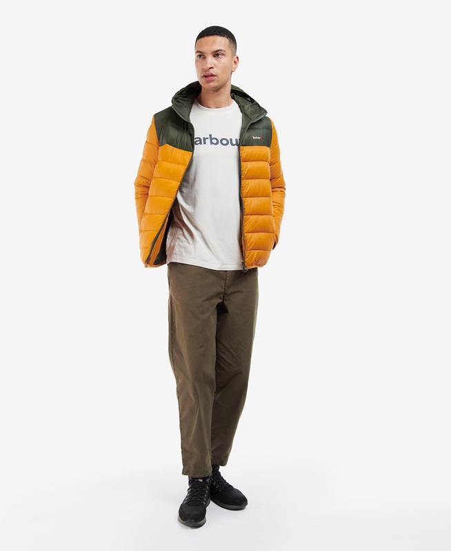 Chaqueta Acolchada Barbour Kendle Baffle Hombre Amarillo | 052874-DTO