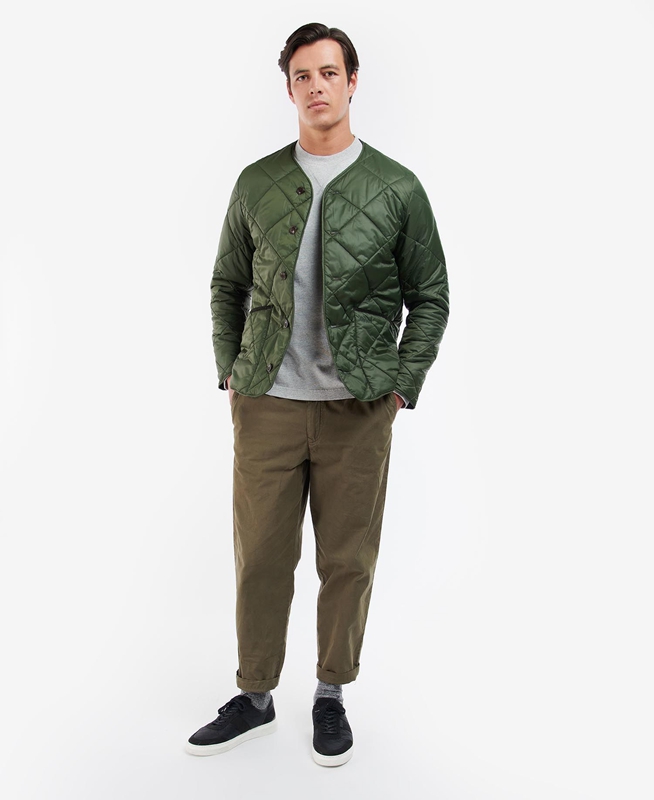 Chaqueta Acolchada Barbour Liddesdale Cardigan Hombre Verde Oliva | 170623-OPK