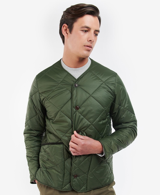 Chaqueta Acolchada Barbour Liddesdale Cardigan Hombre Verde Oliva | 170623-OPK
