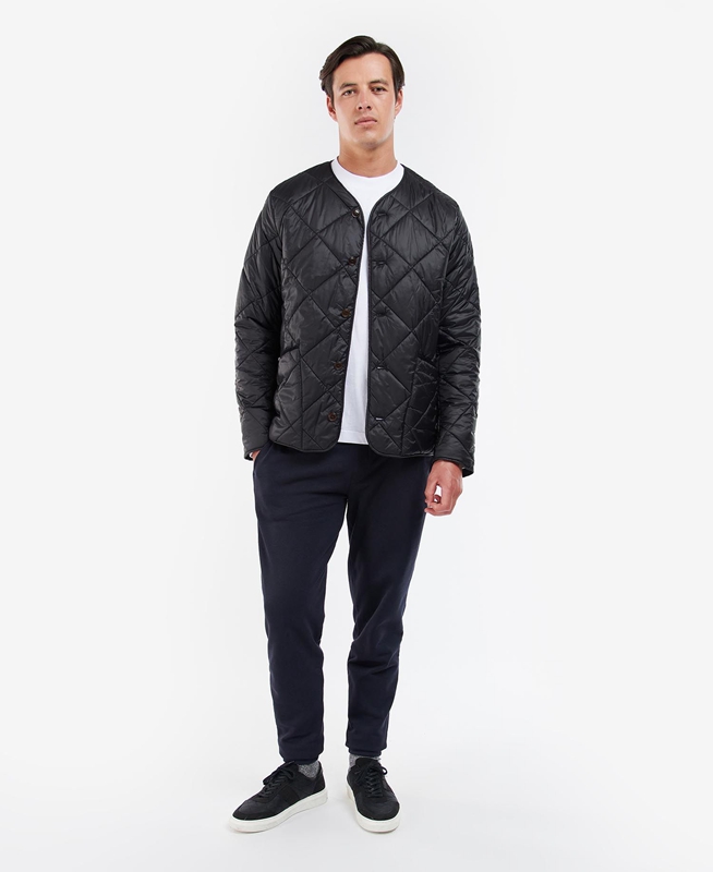 Chaqueta Acolchada Barbour Liddesdale Cardigan Hombre Negras | 431068-PEQ