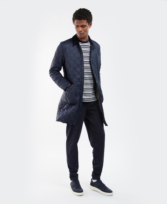 Chaqueta Acolchada Barbour Long Liddesdale Hombre Azul Marino | 274359-XOI