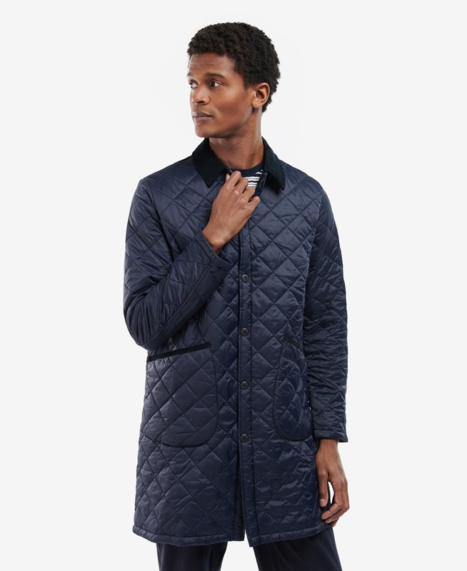 Chaqueta Acolchada Barbour Long Liddesdale Hombre Azul Marino | 274359-XOI