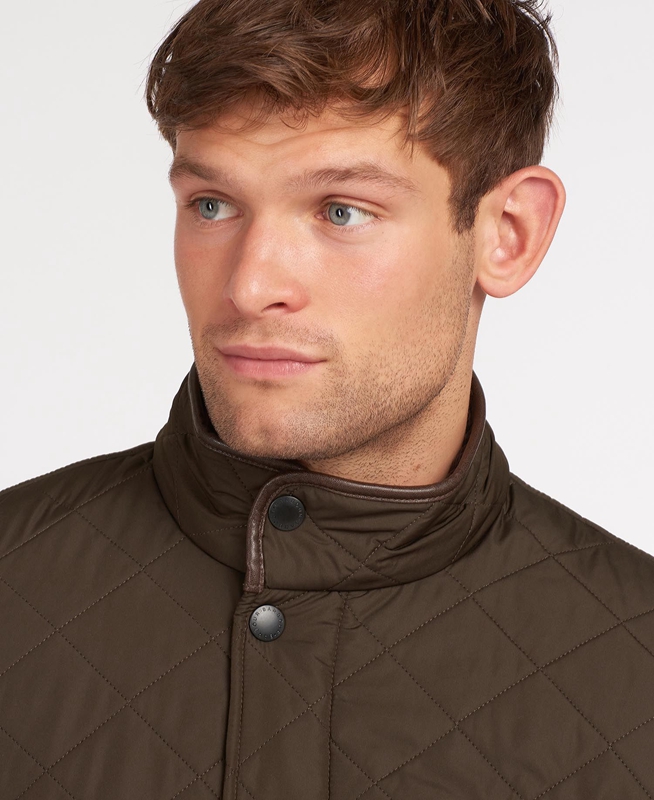 Chaqueta Acolchada Barbour Powell Hombre Verde Oliva | 084163-IDM