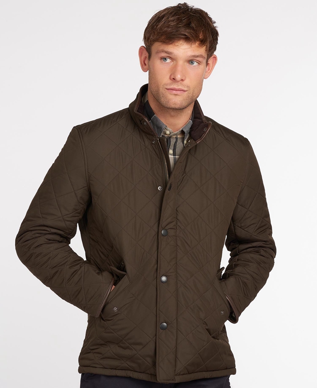 Chaqueta Acolchada Barbour Powell Hombre Verde Oliva | 084163-IDM
