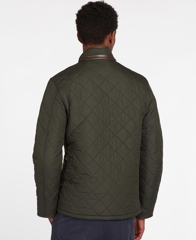 Chaqueta Acolchada Barbour Powell Hombre Verde Oliva | 128695-GIL