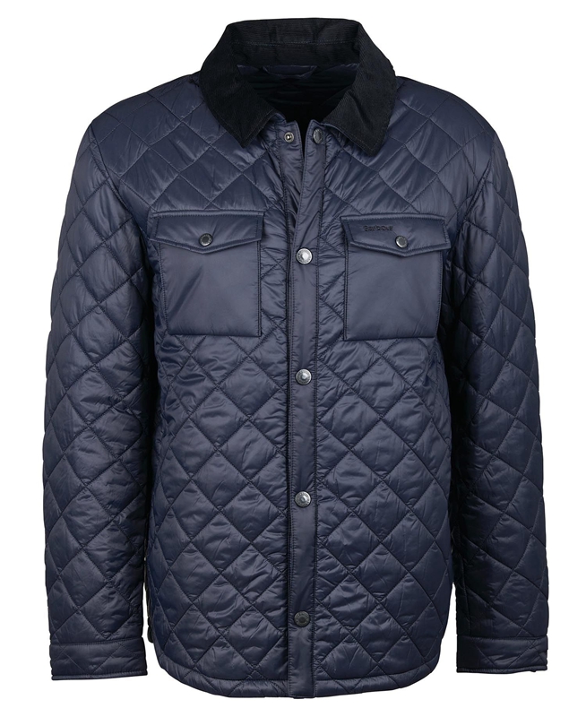 Chaqueta Acolchada Barbour Shirt Hombre Azul Marino | 068291-YOI
