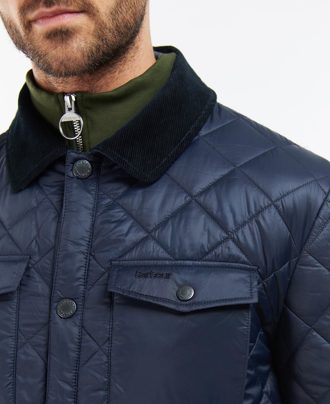 Chaqueta Acolchada Barbour Shirt Hombre Azul Marino | 068291-YOI