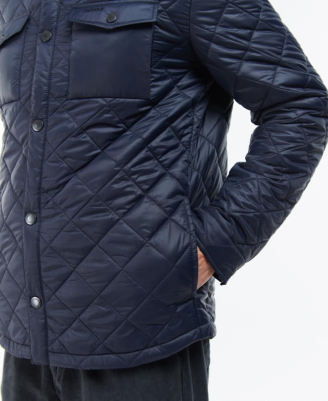 Chaqueta Acolchada Barbour Shirt Hombre Azul Marino | 068291-YOI