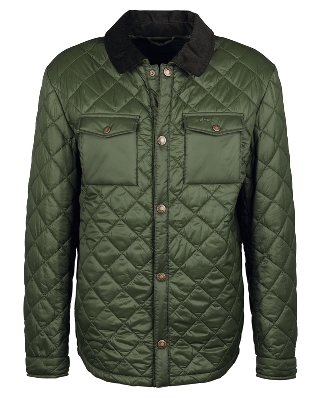 Chaqueta Acolchada Barbour Shirt Hombre Verde | 865791-BPX