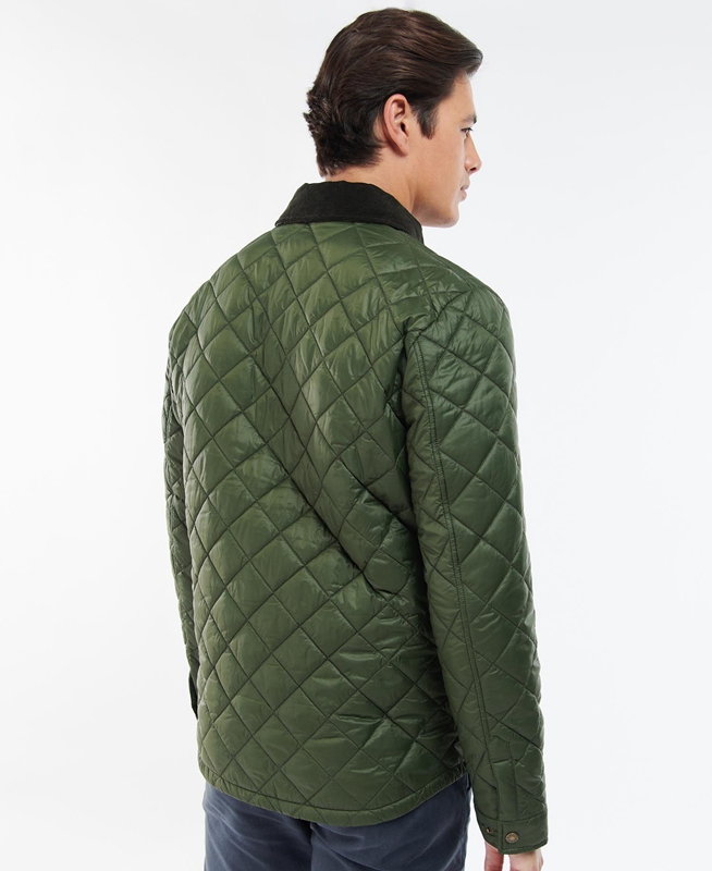 Chaqueta Acolchada Barbour Shirt Hombre Verde | 865791-BPX