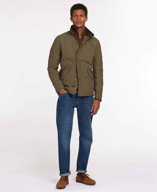 Chaqueta Acolchada Barbour Shoveler Hombre Verde Oliva | 237658-DTA