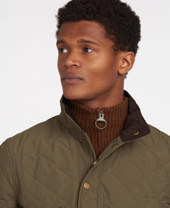 Chaqueta Acolchada Barbour Shoveler Hombre Verde Oliva | 237658-DTA
