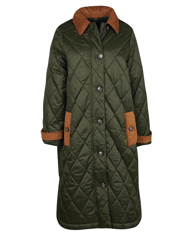 Chaqueta Acolchada Barbour Silwick Mujer Verde Oliva | 495138-ACY