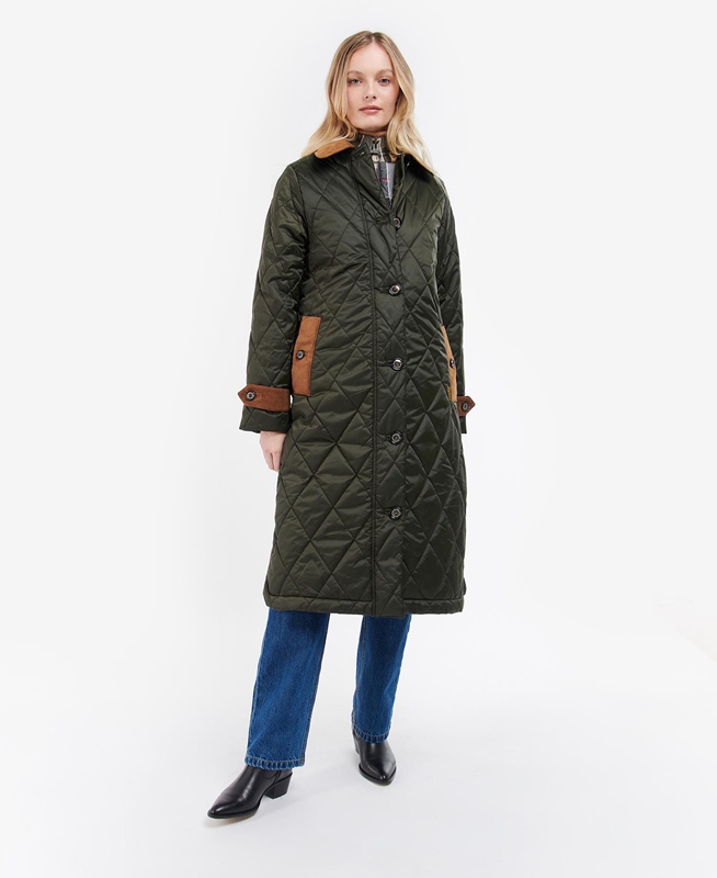 Chaqueta Acolchada Barbour Silwick Mujer Verde Oliva | 495138-ACY