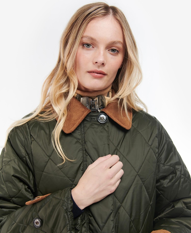Chaqueta Acolchada Barbour Silwick Mujer Verde Oliva | 495138-ACY