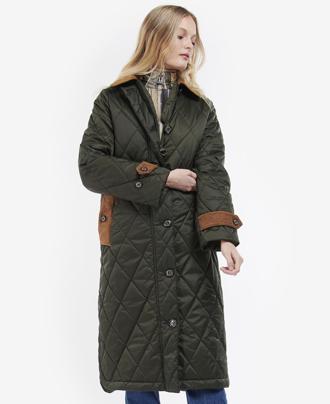 Chaqueta Acolchada Barbour Silwick Mujer Verde Oliva | 495138-ACY