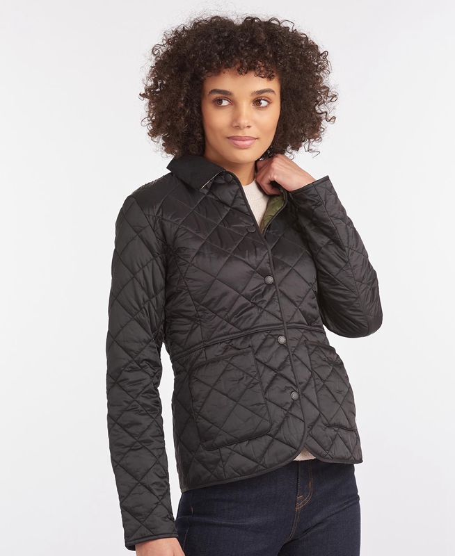 Chaqueta Acolchada Barbour Steppjacke Deveron Mujer Negras | 072154-EDS