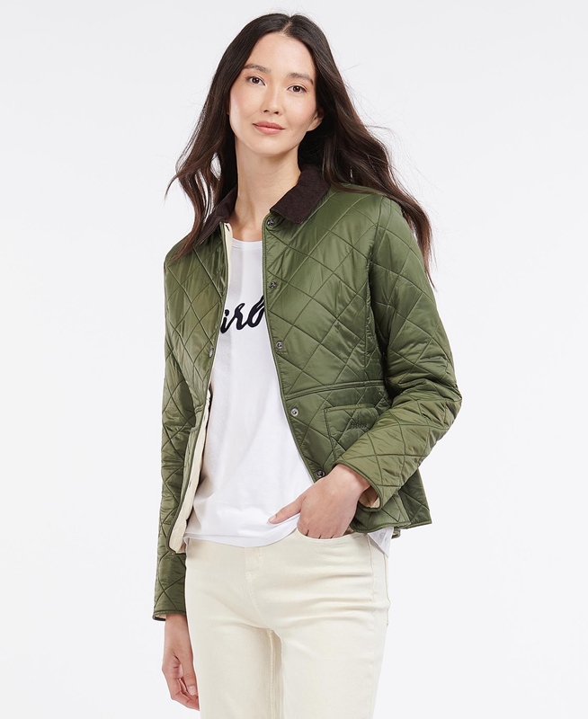 Chaqueta Acolchada Barbour Steppjacke Deveron Polarquilt Mujer Verde | 721584-XNA