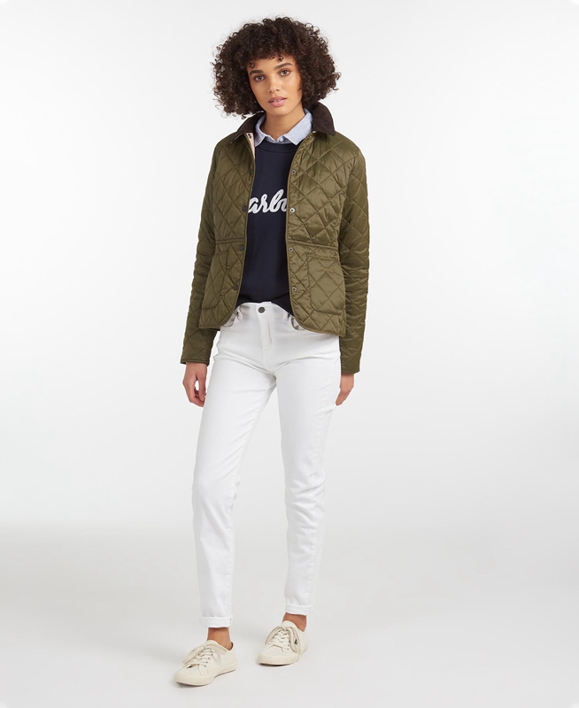 Chaqueta Acolchada Barbour Steppjacke Deveron Mujer Verde Oliva | 849052-VIJ