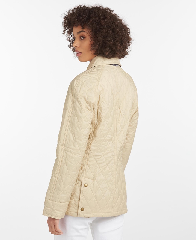 Chaqueta Acolchada Barbour Summer Beadnell Mujer Creme | 205478-MBZ