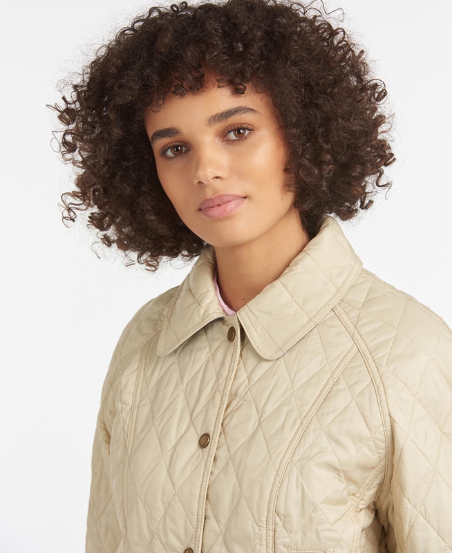 Chaqueta Acolchada Barbour Summer Beadnell Mujer Creme | 205478-MBZ