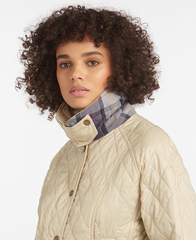 Chaqueta Acolchada Barbour Summer Beadnell Mujer Creme | 205478-MBZ
