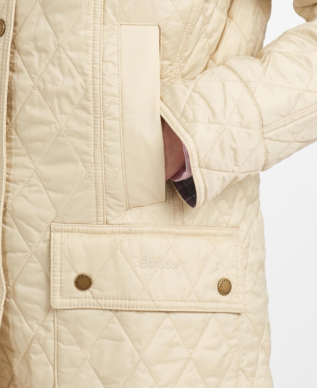 Chaqueta Acolchada Barbour Summer Beadnell Mujer Creme | 205478-MBZ