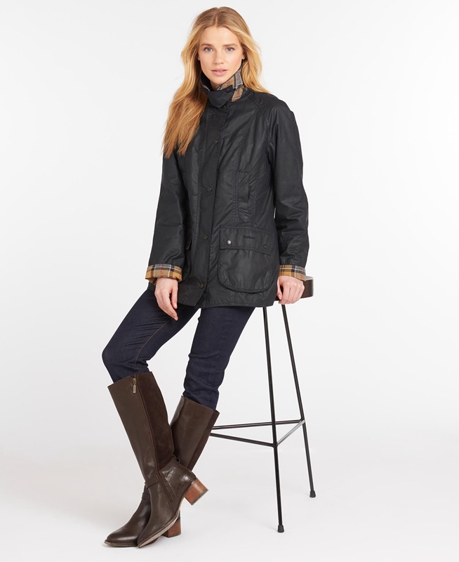 Chaqueta Encerada Barbour Beadnell® Mujer Azul Marino | 315764-BEP