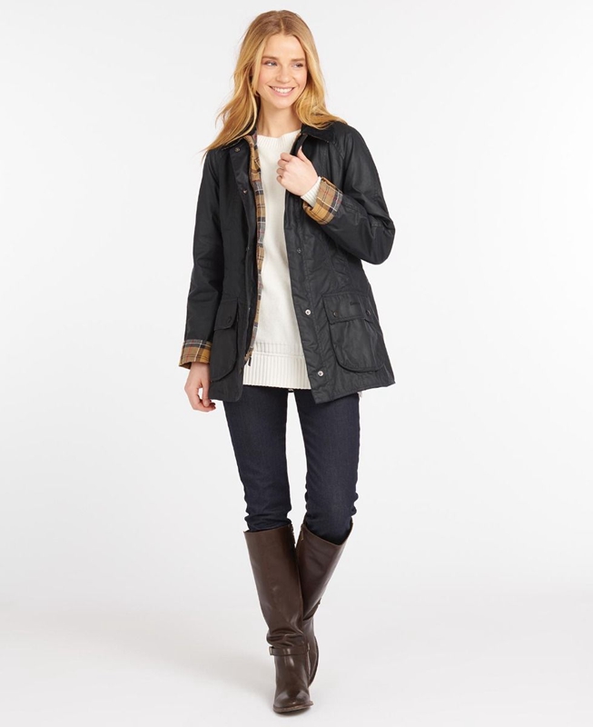Chaqueta Encerada Barbour Beadnell® Mujer Azul Marino | 315764-BEP