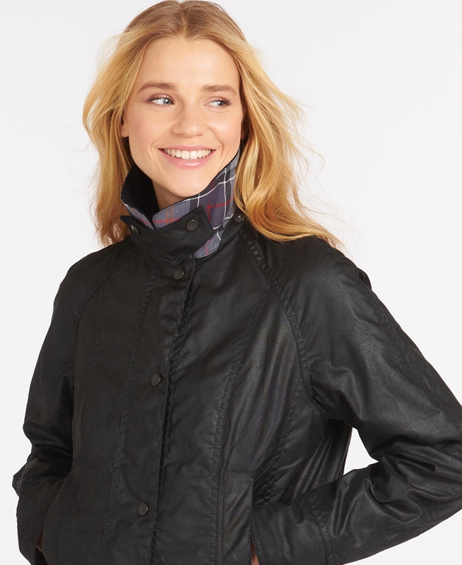 Chaqueta Encerada Barbour Beadnell® Mujer Negras | 571632-VYX