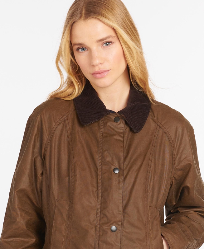 Chaqueta Encerada Barbour Beadnell® Mujer Marrones | 682934-FIC