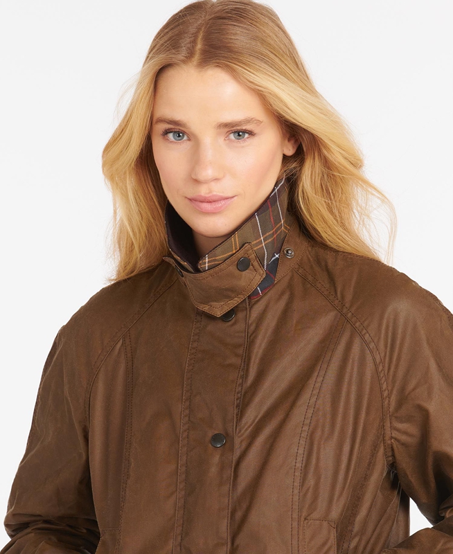 Chaqueta Encerada Barbour Beadnell® Mujer Marrones | 682934-FIC