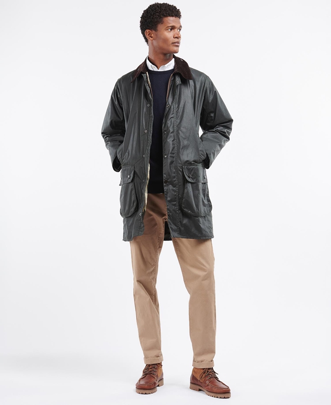 Chaqueta Encerada Barbour Border® Hombre Negras | 049378-TQW
