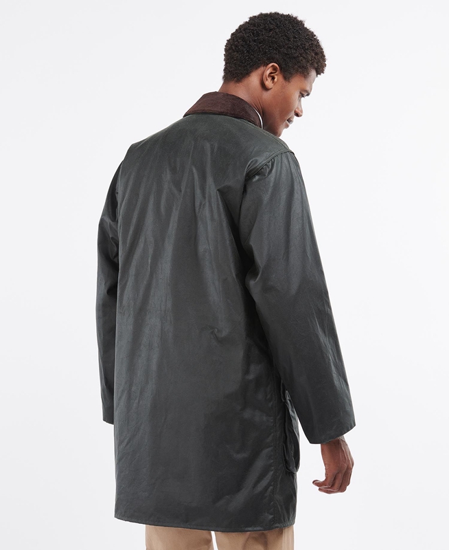 Chaqueta Encerada Barbour Border® Hombre Negras | 049378-TQW