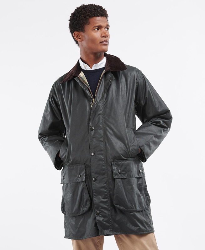 Chaqueta Encerada Barbour Border® Hombre Negras | 049378-TQW